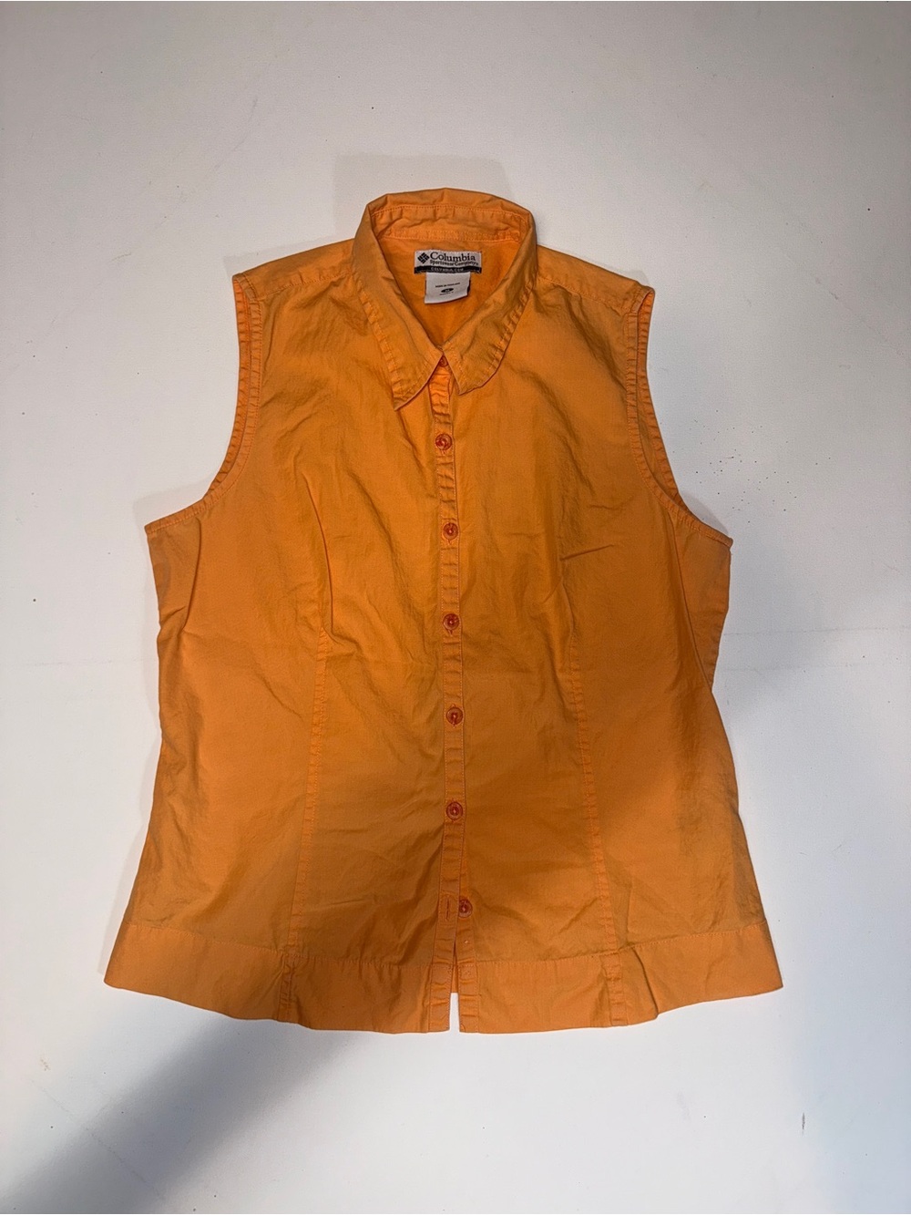 Columbia Orange Outdoor Button-Up Top